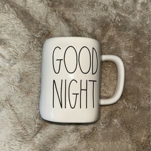 Rae Dunn White Ceramic Mug with 'Good Night' Text